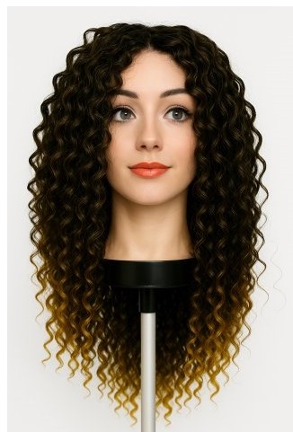 Kvalitná dámska parochňa - kučeravá- čierna s ombré